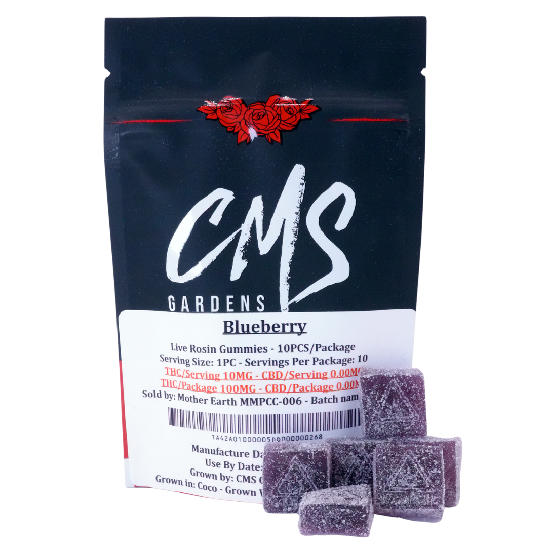 Photograph of product: Blueberry Live Rosin Gummies - 10mg 10pk