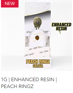 Photograph of product: NY Honey Peach Ringz Live Resin