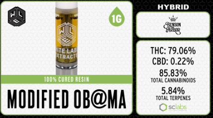 Photograph of product: White Label Extracts | Cured Resin Cartridge Modified Obama