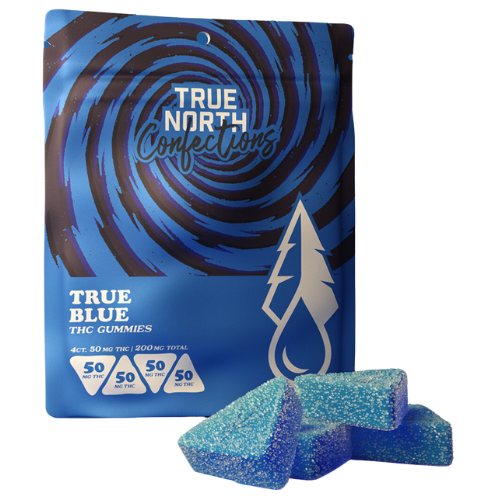 Photograph of product: True North Collective True Blue Razz Vegan Gummies 200mg TH-oui