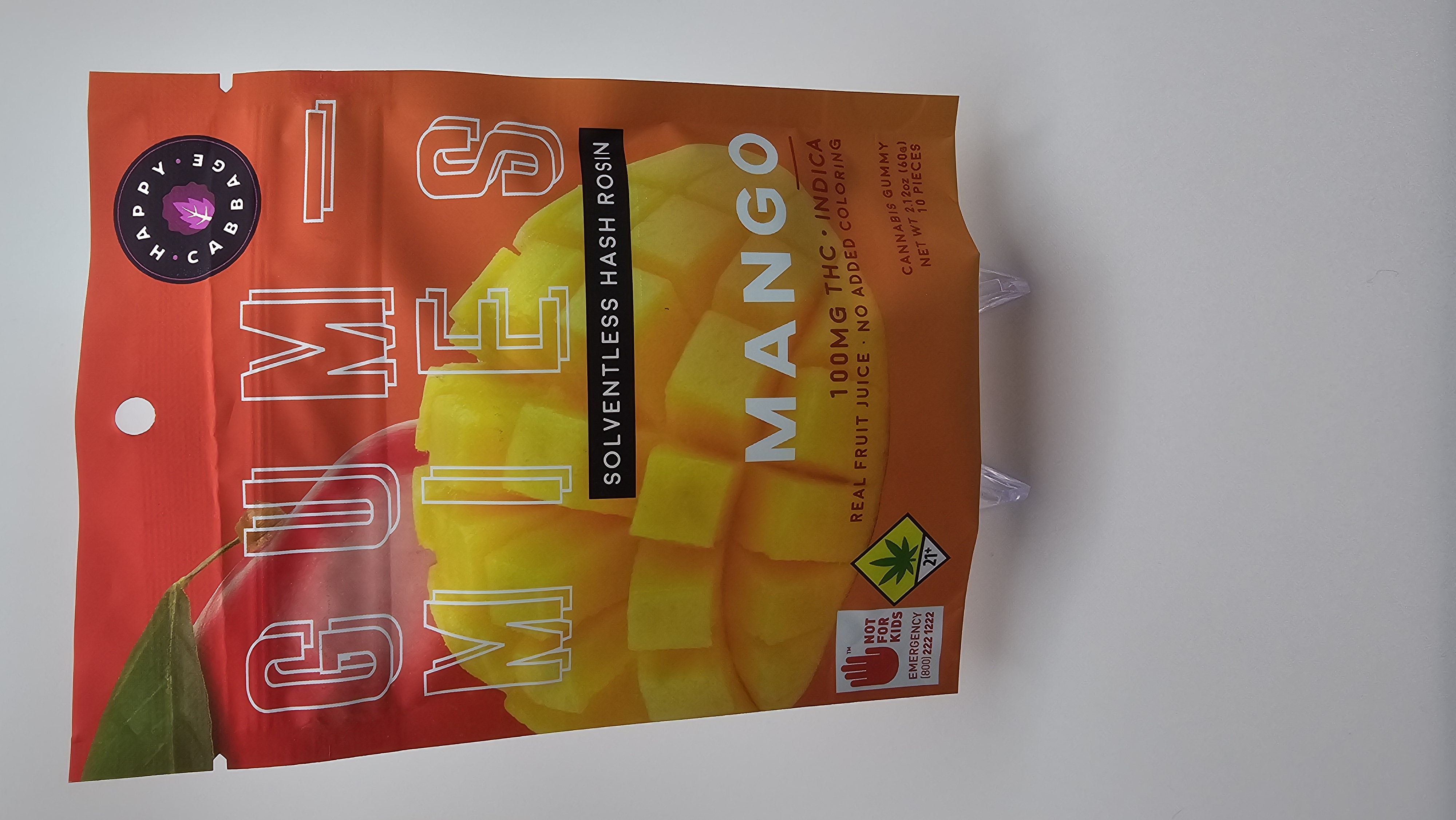 Photograph of product: Happy Cabbage - Mango - 100mg Solid Edible - 60g