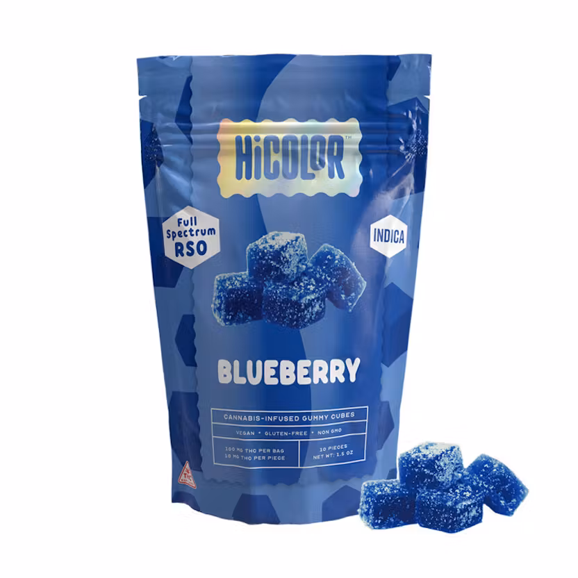 Photograph of product: Hicolor - Blueberry - Rso Gummies - 100mg