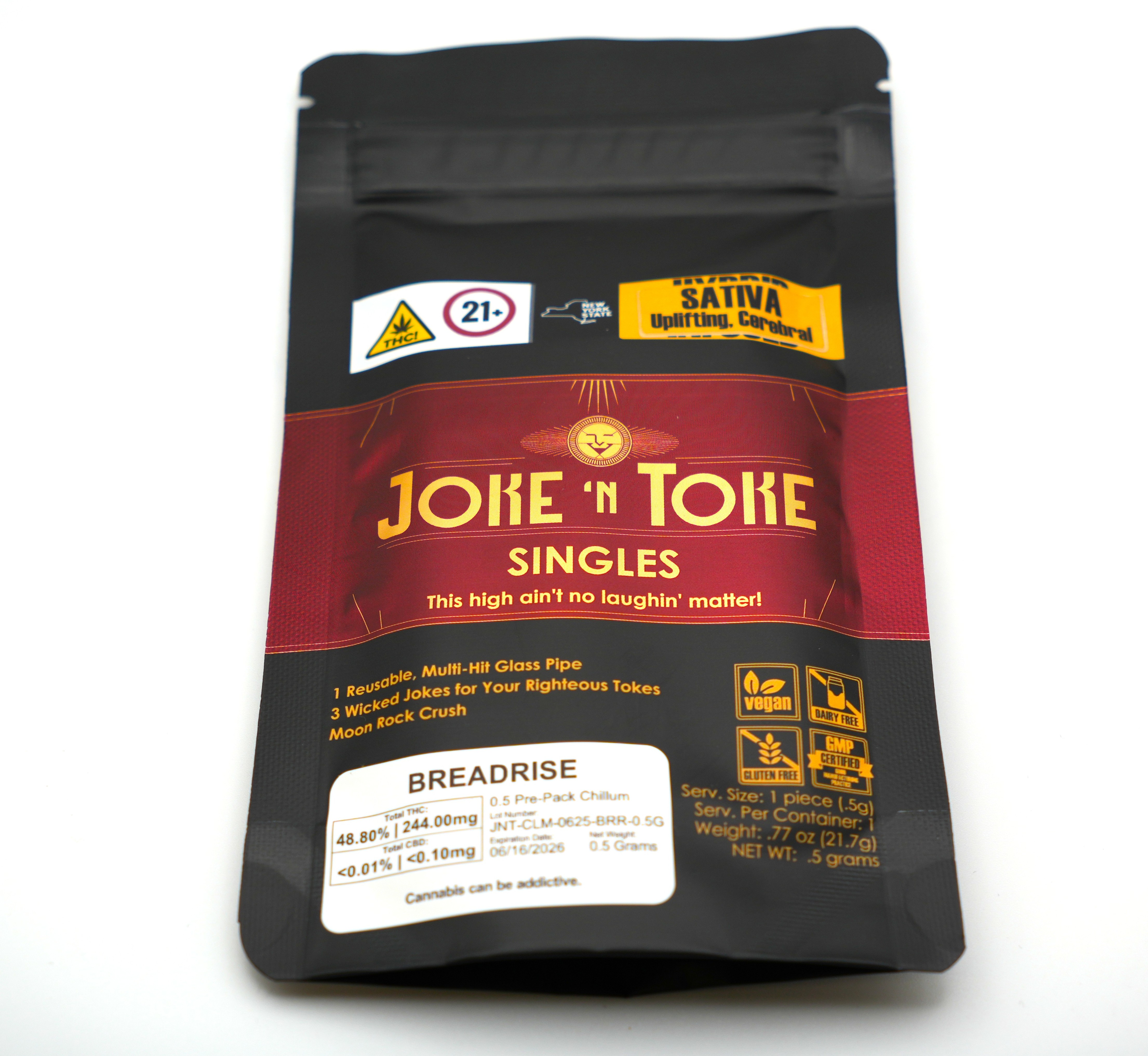 Photograph of product: Joke 'n Toke | Chillum | Breadrise | Oui'd |  | Kief Infused | Reusable Pipe