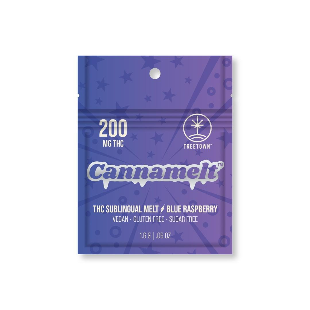 Photograph of product: Tree Town Cannamelt Blue Raspberry Full Spectrum Sublingual 200mg TH-oui