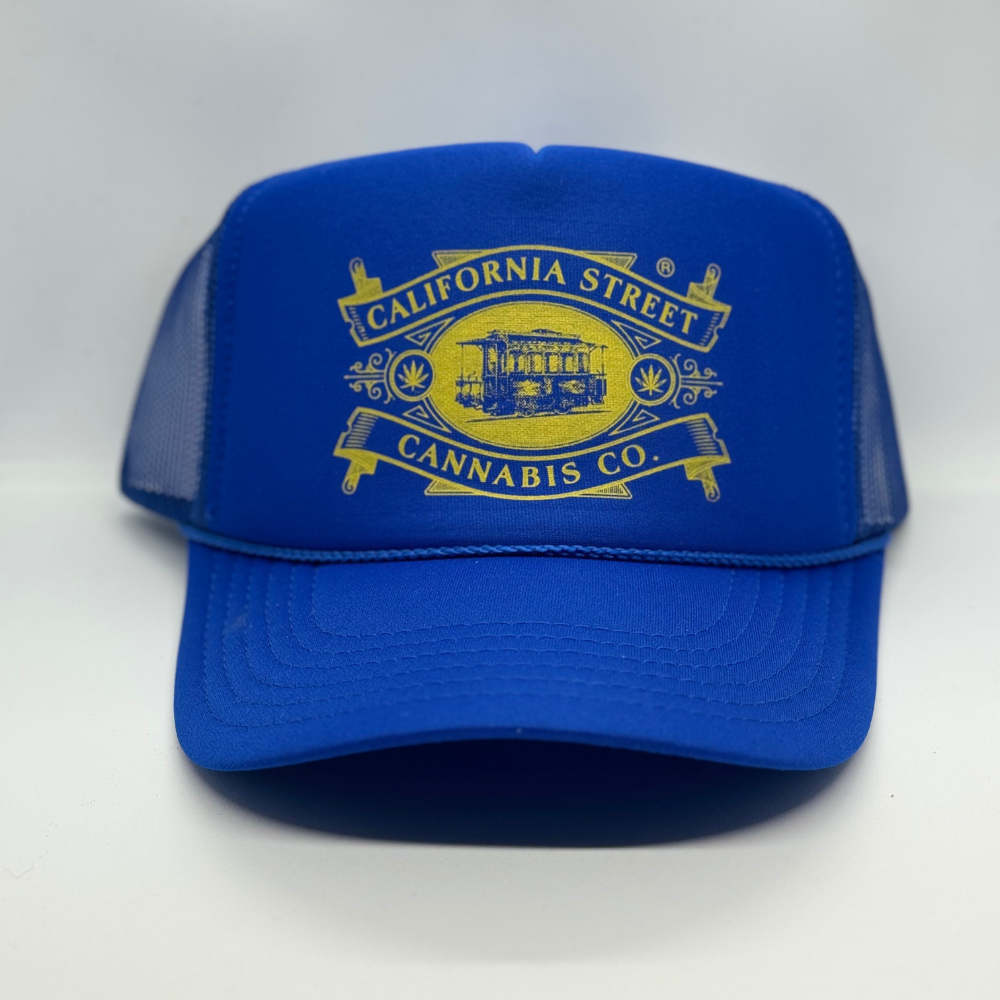 Photograph of product: California St Trucker Hats (Royal Blue - Warriors)