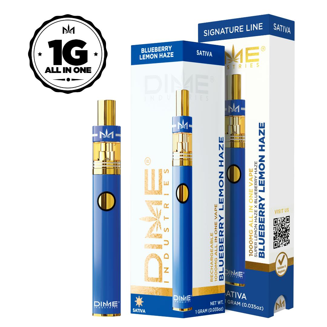Photograph of product: Dime Industries | Blueberry Lemon Haze Signature Line All-In-One | 1g