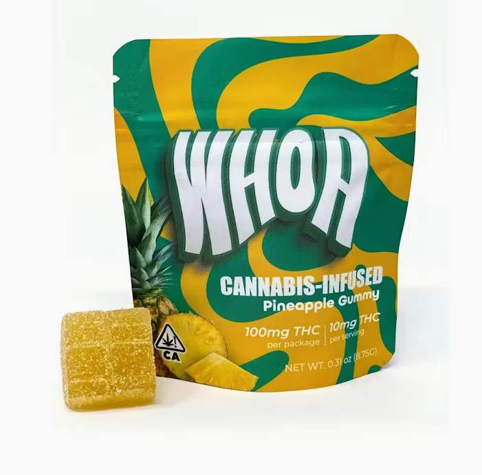 Photograph of product: WHOA Pineapple Hybrid Gummy 100mg