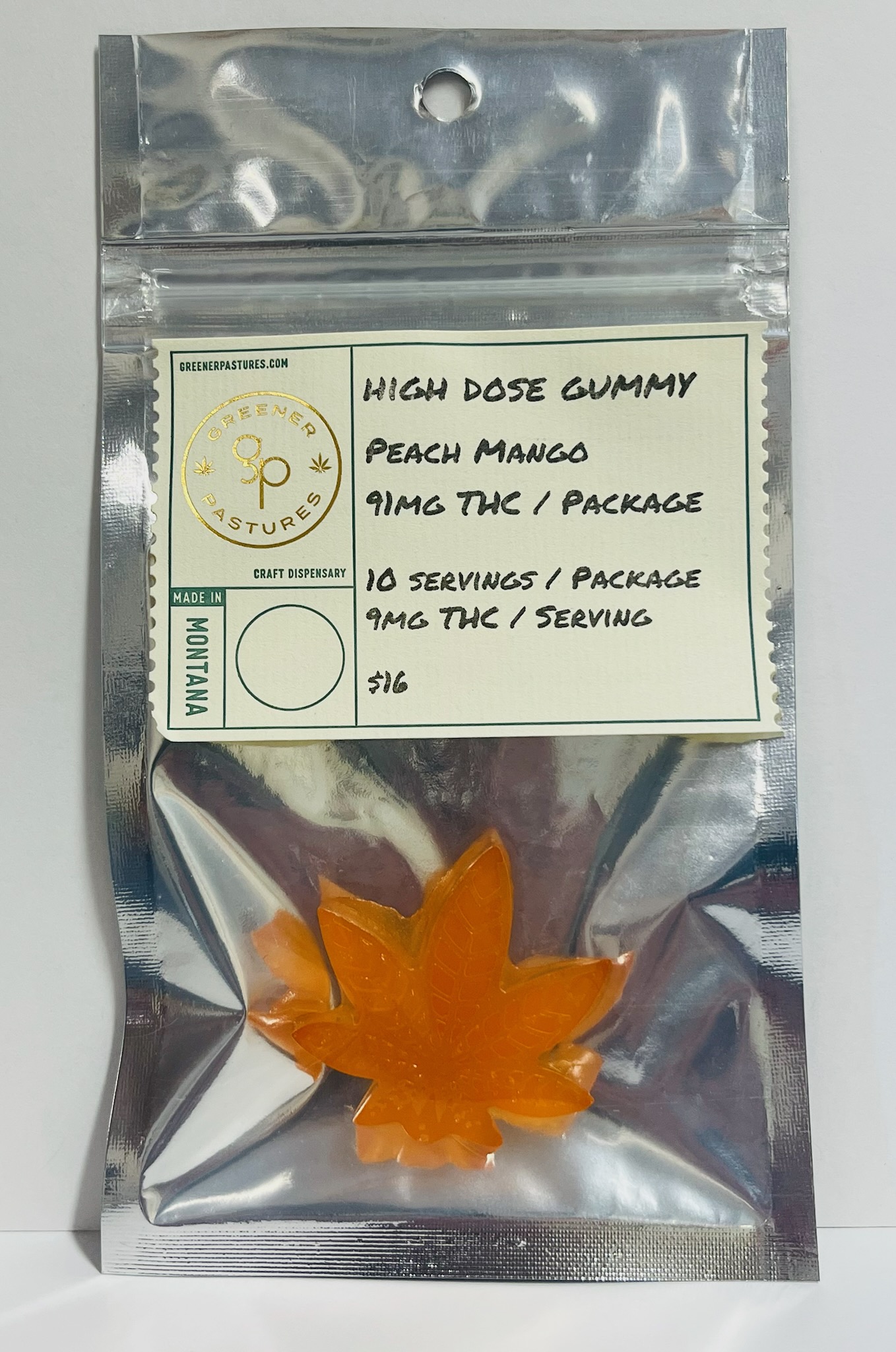 Photograph of product: High Dose Gummy (Peach Mango)