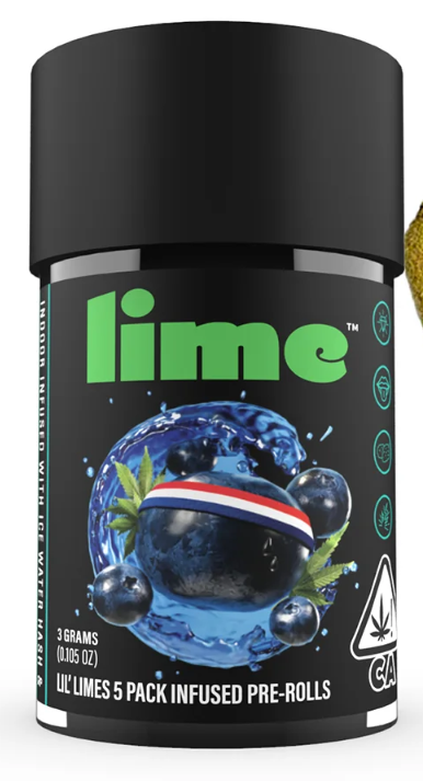 Photograph of product: 5pk Blueberry Headband Infused Prerolls - Lime