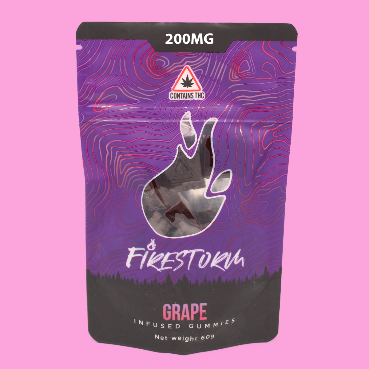 Photograph of product: FireStorm - Grape Distillate Gummies 200MG