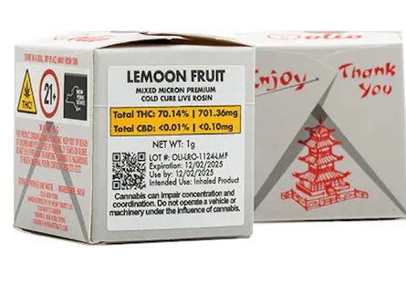 Photograph of product: Olio Cold Cure Live Rosin | 1g | Lemoon Fruit