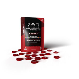 Photograph of product: Zen Gummies | Cherry 1:1 TH-oui:CBD | 20pk