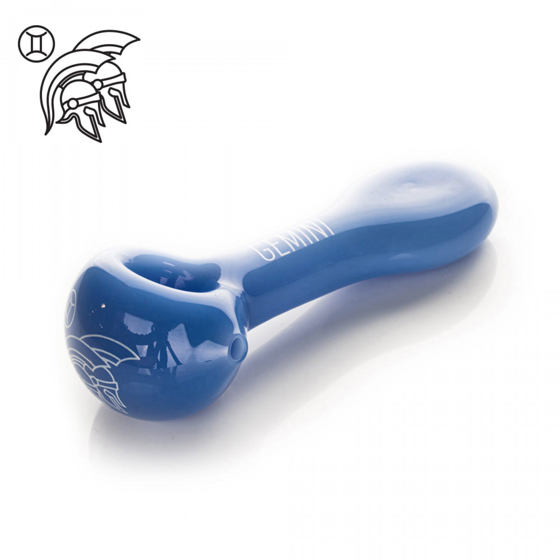 Photograph of product: Red Eye Glass 4.5" Periwinkle Gemini Spoon Hand Pipe w/Flat Mouthpiece