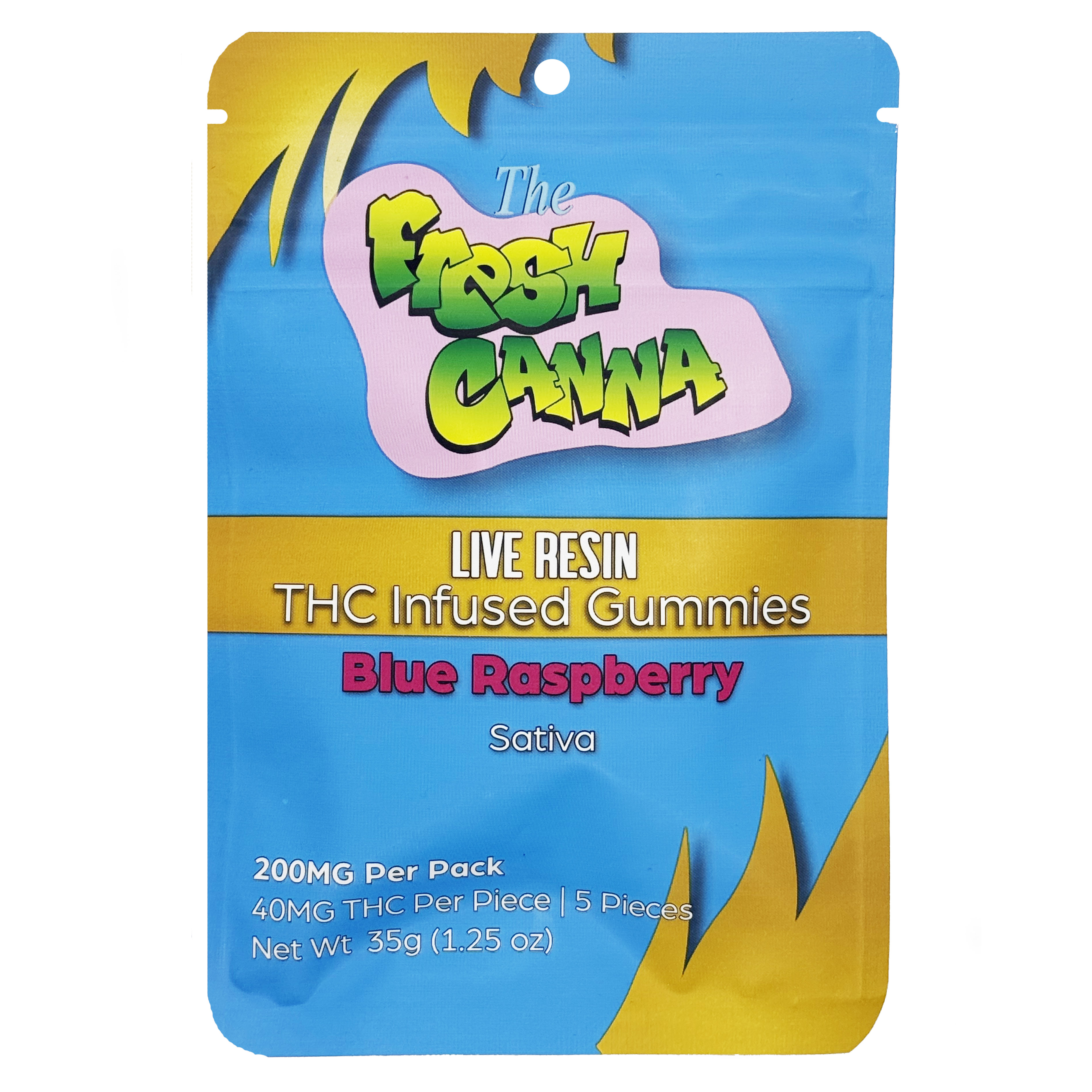 Photograph of product: Fresh Canna Blue Raspberry Live Resin Gummies 200mg Rec