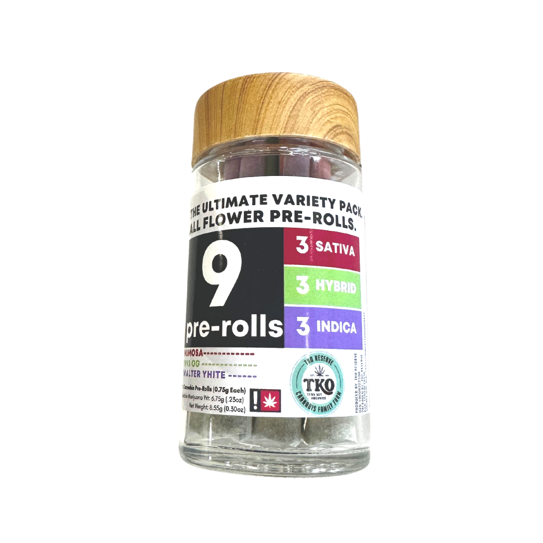 Photograph of product: TKO Reserve Pre-Roll 9pk- Variety Pack #3