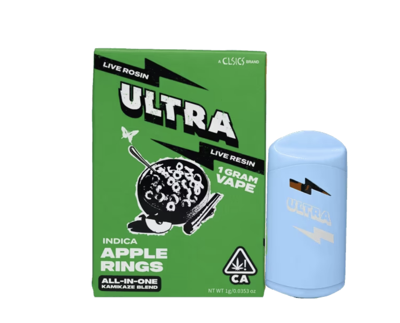Photograph of product: Apple Rings (I) Live Rosin & Live Resin Blend ALL-IN-ONE Vape 1g - Ultra