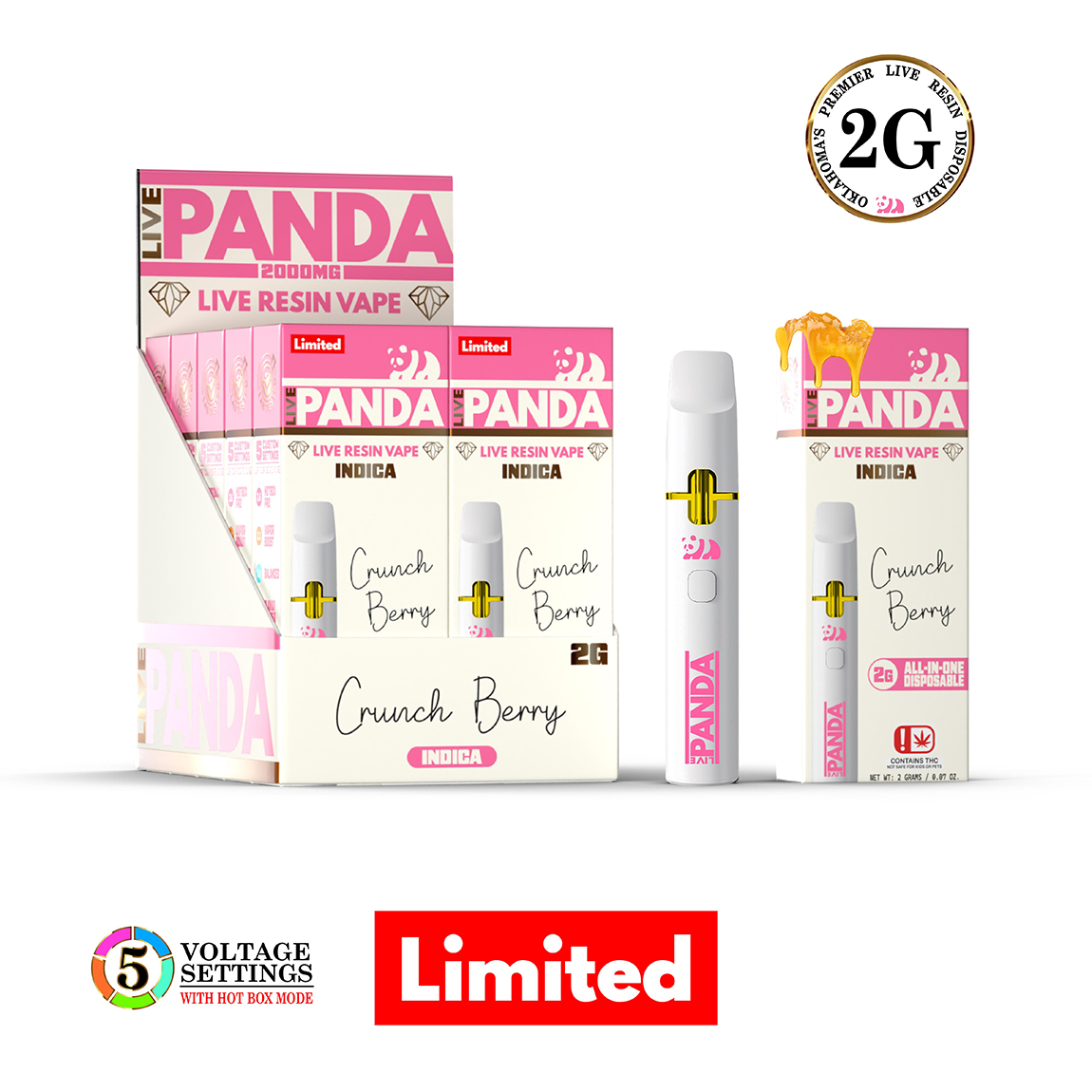 Photograph of product: Loud Panda | Live Resin Disposable Vape | Crunch Berry | 2g