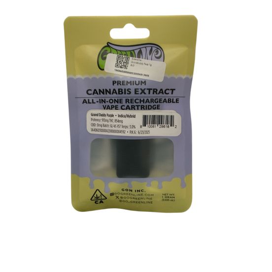 Photograph of product: Greenline - Granddaddy Purp 1g AIO - 