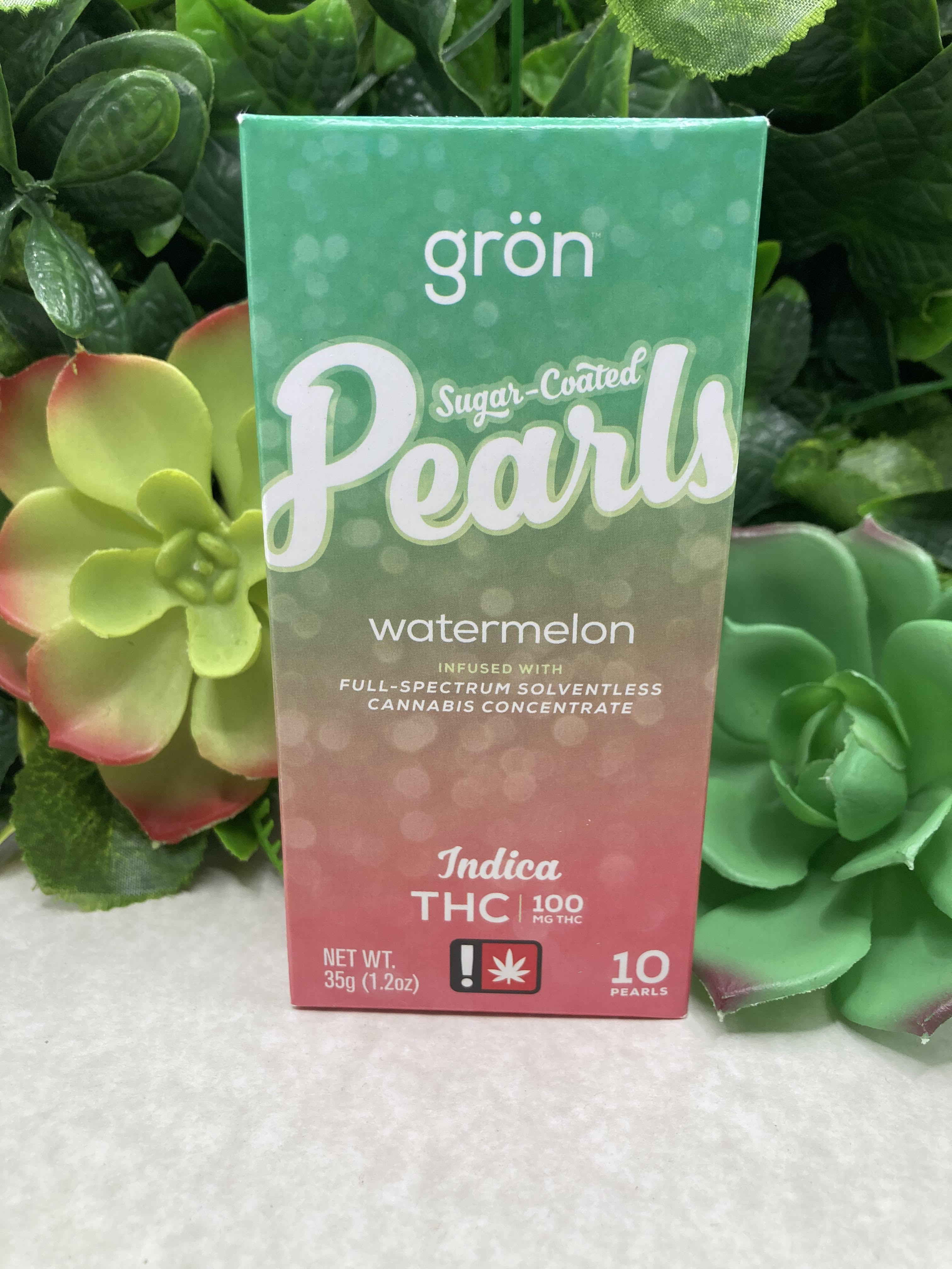 Photograph of product: Watermelon Relaxing - 100mg TH-oui 10pc Pearls - Gron