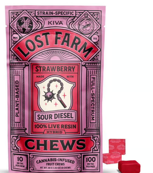 Photograph of product: Lost Farm - Live Resin Fruit Chews - Strawberry (H) (100mg)