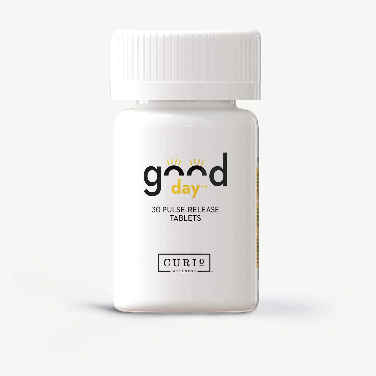 Photograph of product: Good Day Tablet | 10mg CBD : 5mg TH-oui : 5mg TH-ouiV | 30pk | Tablets |  Curio Wellness