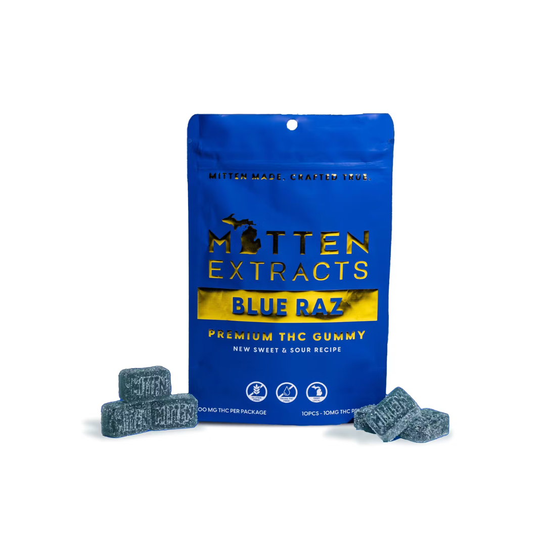 Photograph of product: Mitten Extracts | Blue Razz Fruit Chews | 200mg