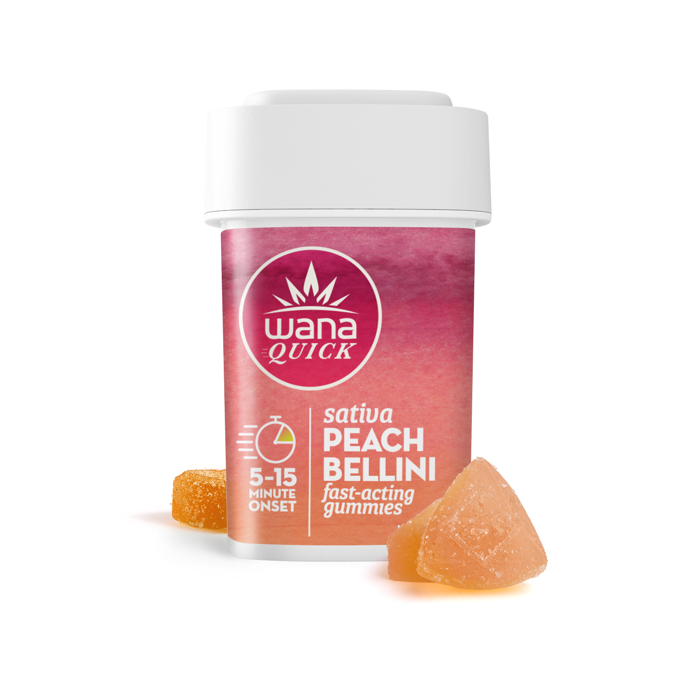 Photograph of product: Wana Gummies | REC - Quick | Peach Bellini (S)