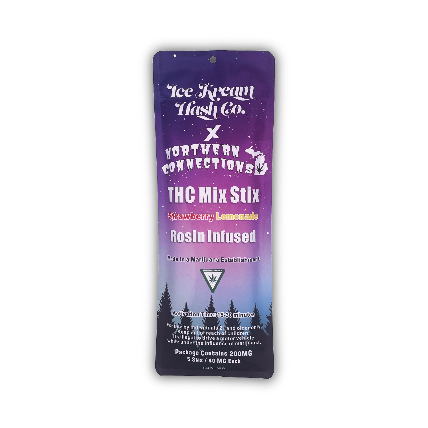 Photograph of product: Northern Connections 200mg TH-oui Mix Stix Strawberry Lemonade