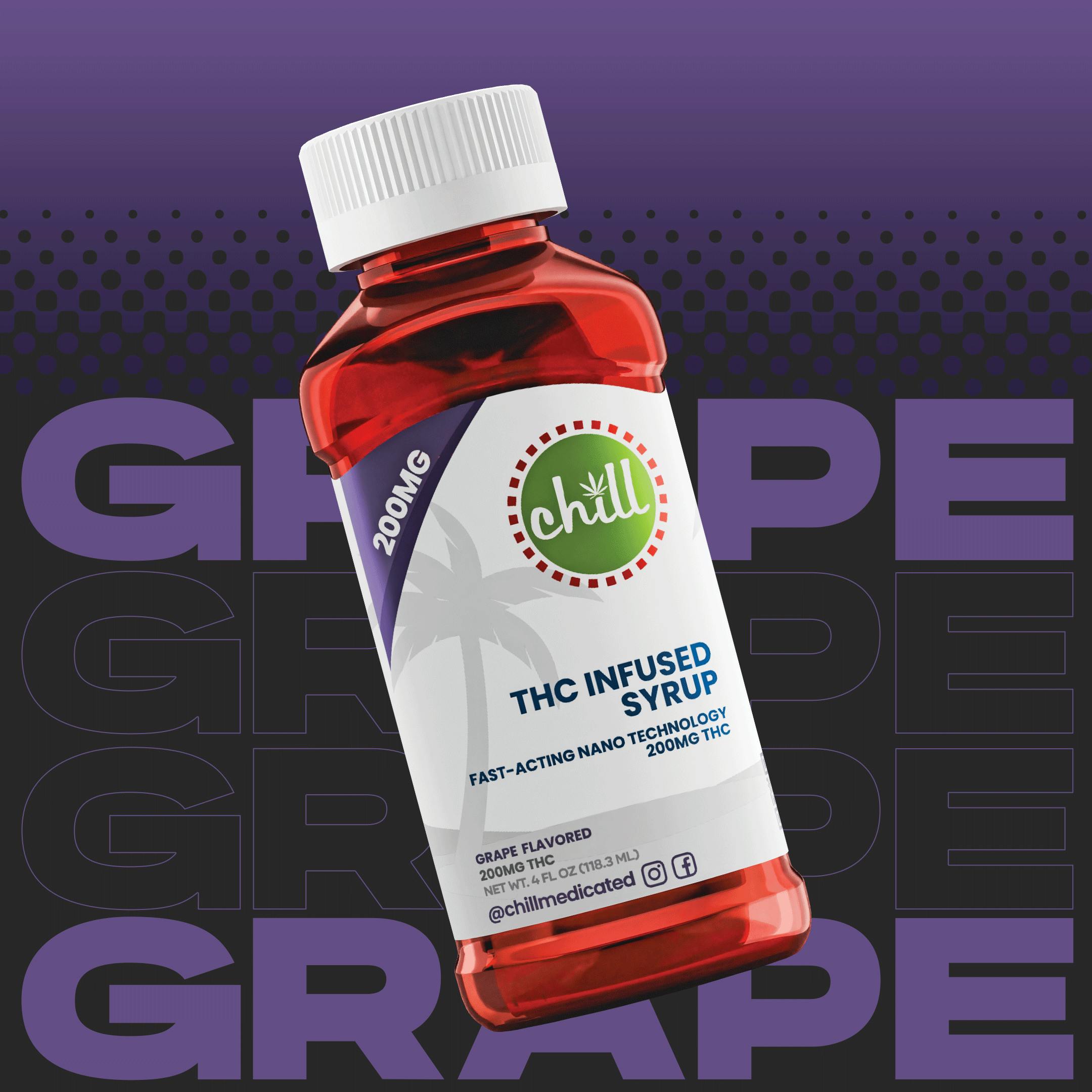 Photograph of product: CHILL MEDICATED | Edible | Syrup | Grape | 200mg