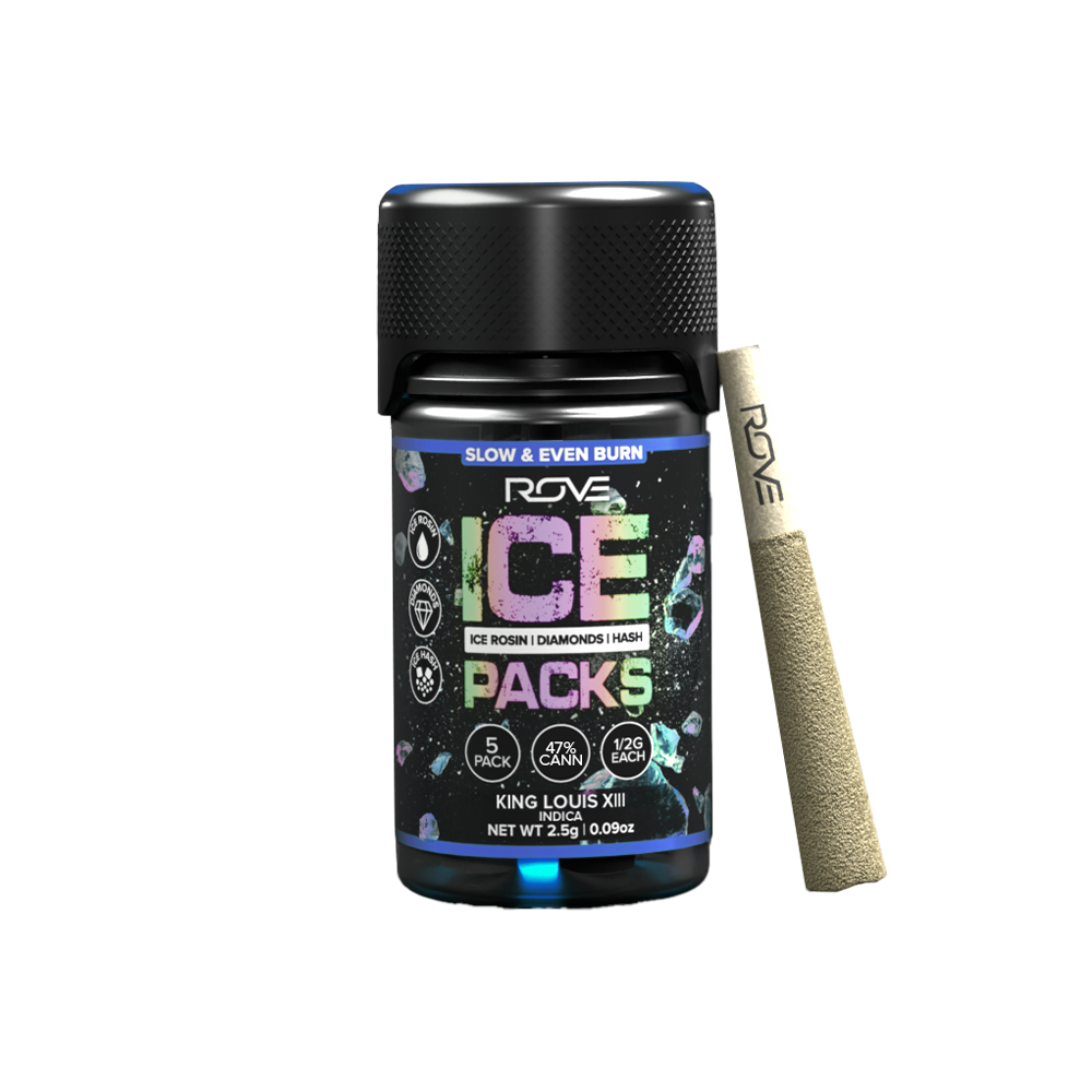 Photograph of product: King Louis XIII Ice Packs Rosin Diamond au chocolat Infused Pre-Roll 0.5g x 5pk