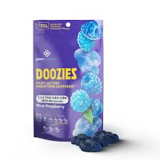 Photograph of product: Doozies / Gummies 10 Pack / Nighttime - Blue Raspberry (1:1:1) 50mg