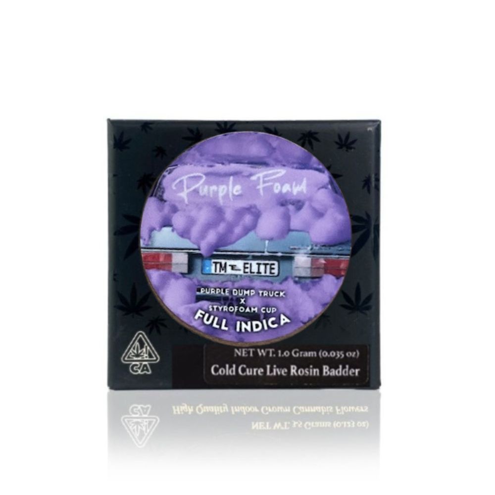 Photograph of product: PURPLE FOAM COLD CURE LIVE ROSIN 1G - TEAM ELITE GENETICS