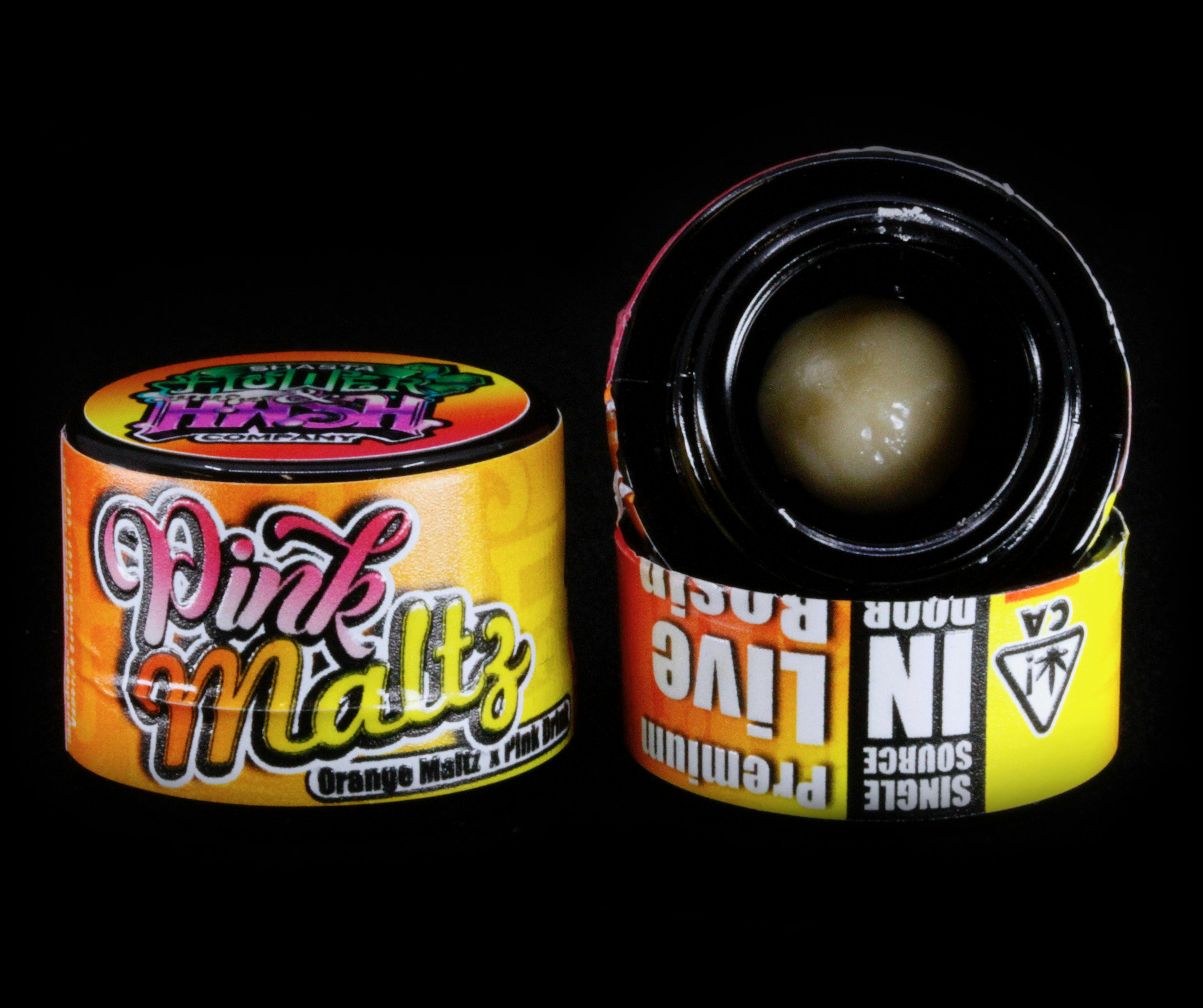 Photograph of product: SHASTA au chocolat CO | PINK MALTZ | LIVE ROSIN | BADDER | 1G