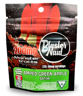 Photograph of product: Monster   200mg Blaster Naut   Amped Green Apple