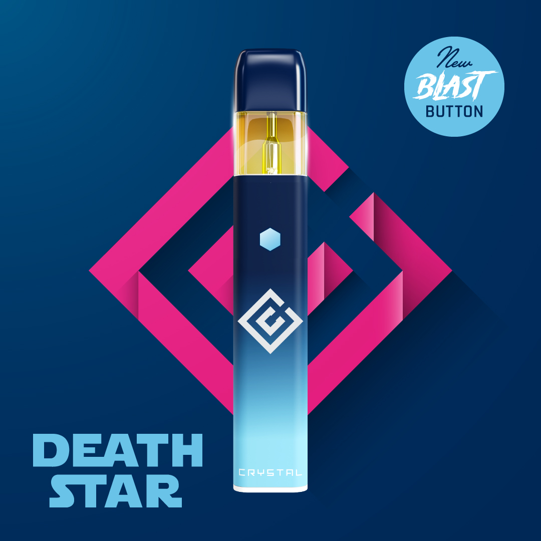 Photograph of product: Disposable Vape | Crystal Clear Blast | Death Star | 1g