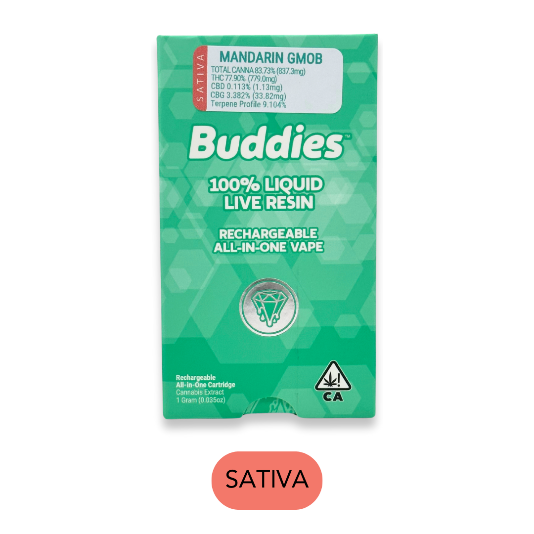 Photograph of product: Buddies - Live Resin - Mandarin Glitter Bomb S - RTU - 1.0g