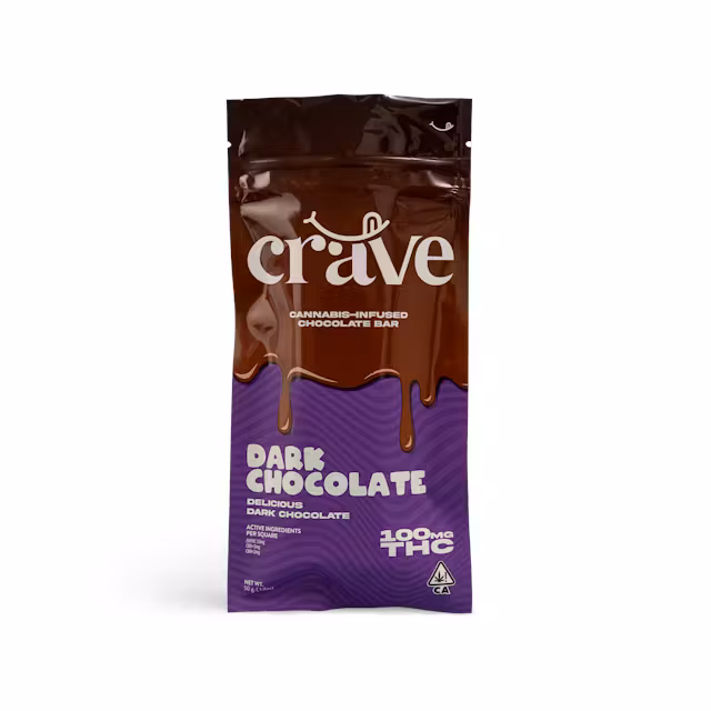 Photograph of product: Crave | Choc Bar 100mg | Dark Chocolate