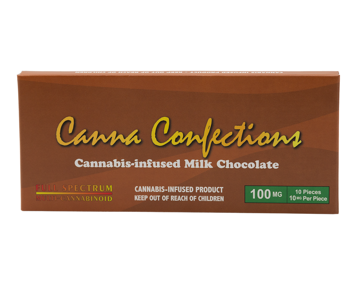 Photograph of product: Canna Confections Milk Chocolate Bar 100mg - Oui'd