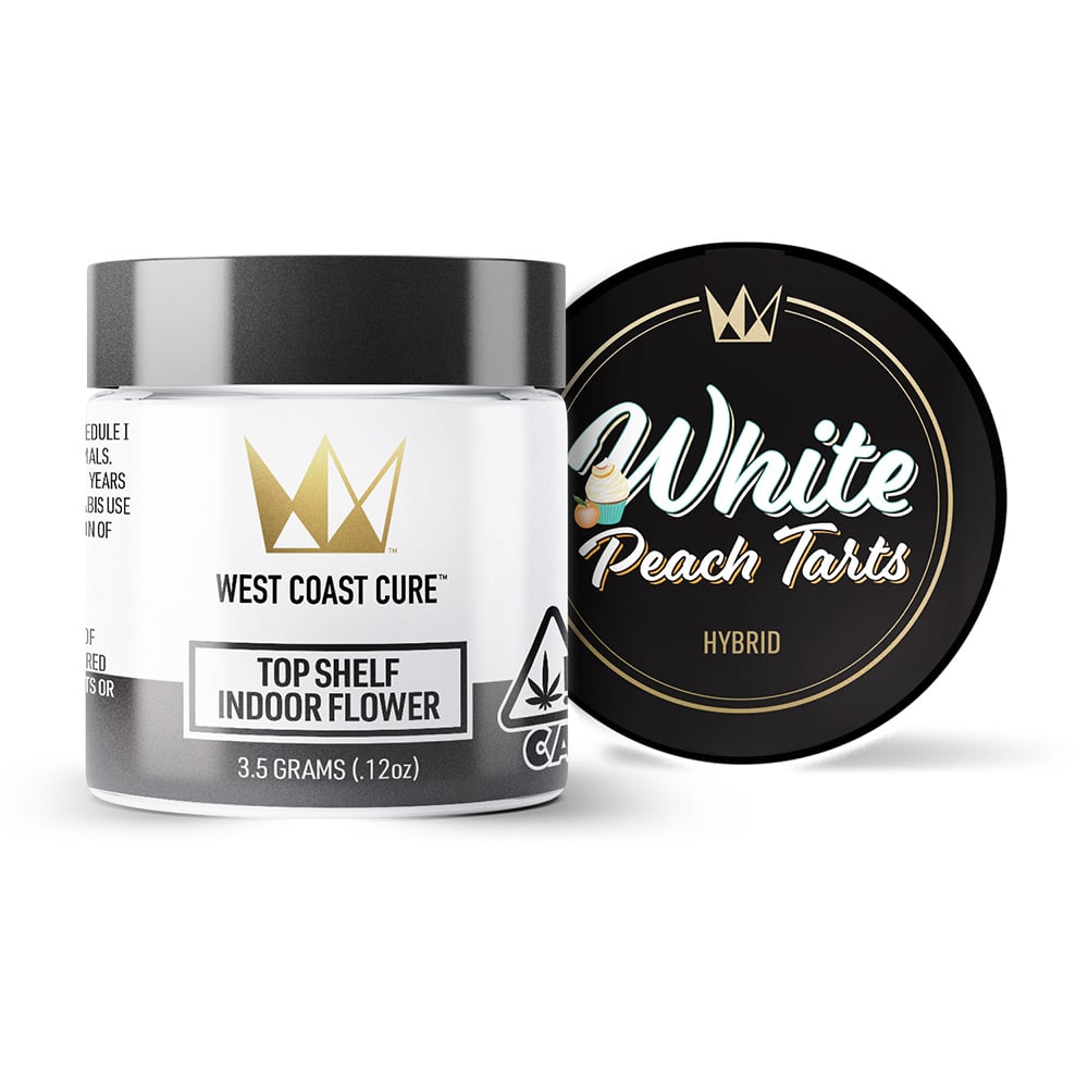 Photograph of product: White Peach Tarts - 3.5G Top Shelf Indoor Flower