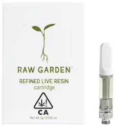 Photograph of product: RAW GARDEN 1G CART HELLA JELLY $40 | NON-OUID! ACCESSORY $24 | OUID! GOOD $2.5 | EXCISE TAX $0.48