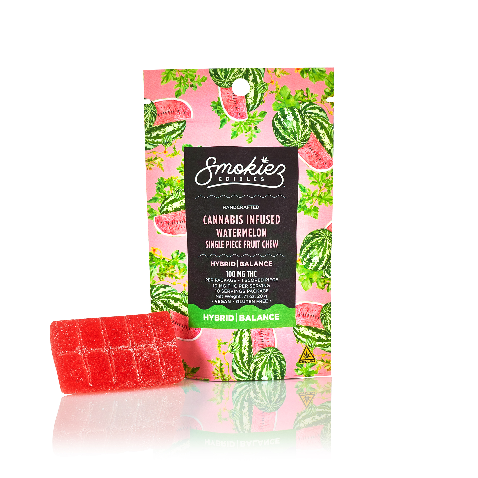 Photograph of product: Smokiez  100mg TH-oui 1 piece Gummy  Sweet Watermelon Hybrid