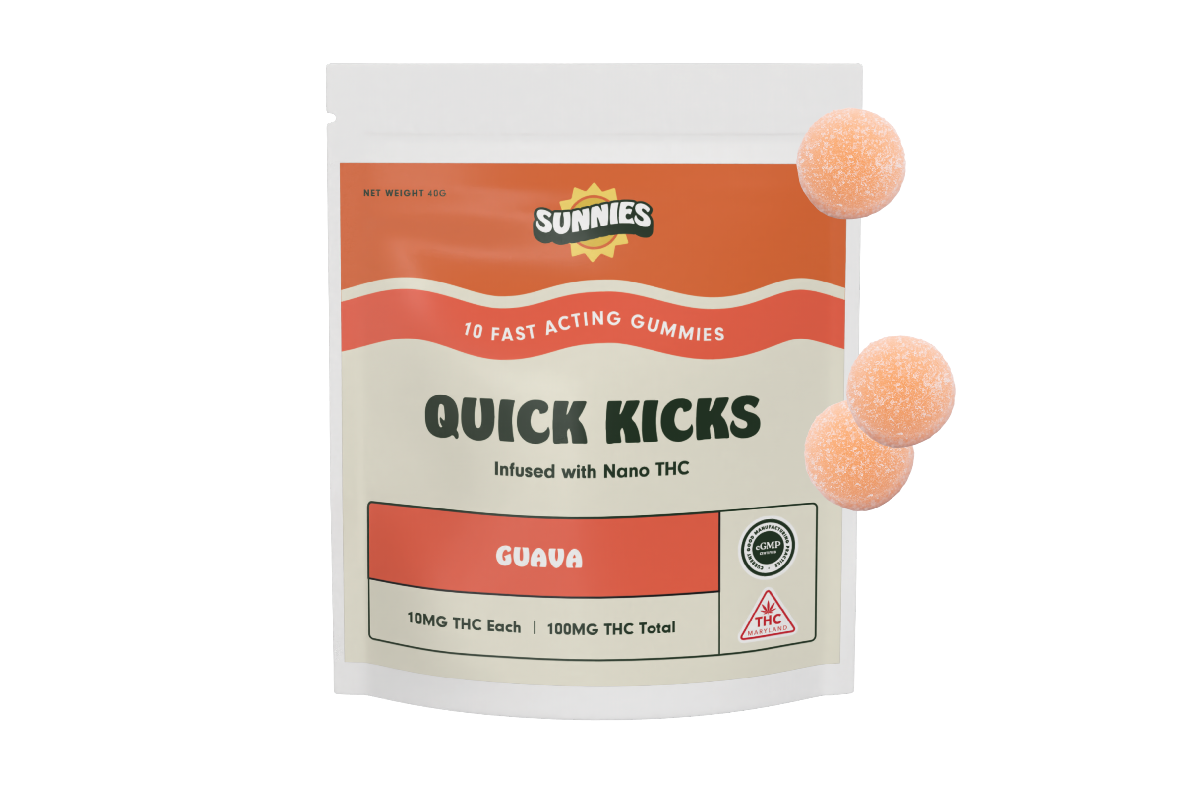 Photograph of Product: Sunnies Guava Fast Acting Gummies 10mg