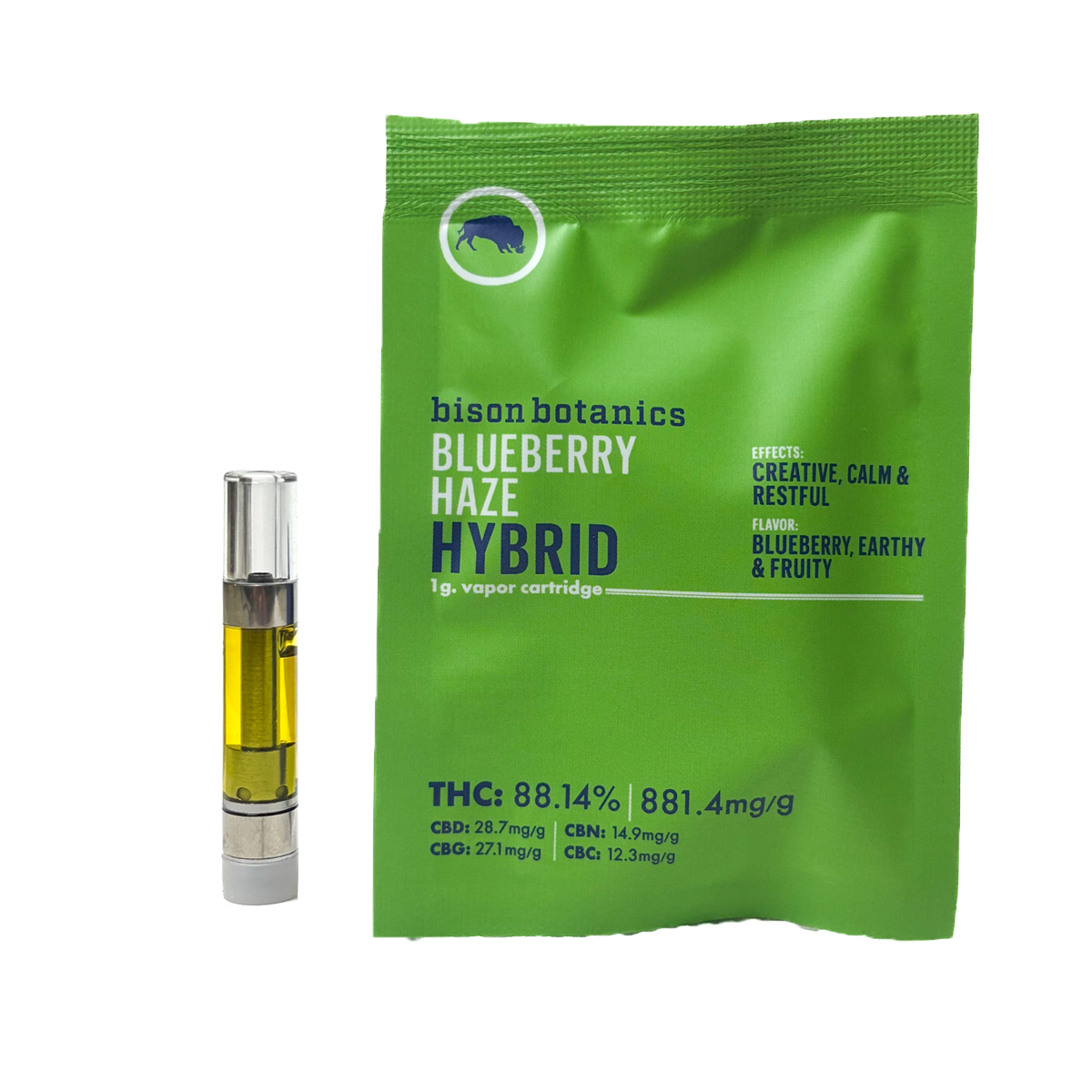 Photograph of Product: Bison Botanics | Vape Cartridge | Blueberry Haze
