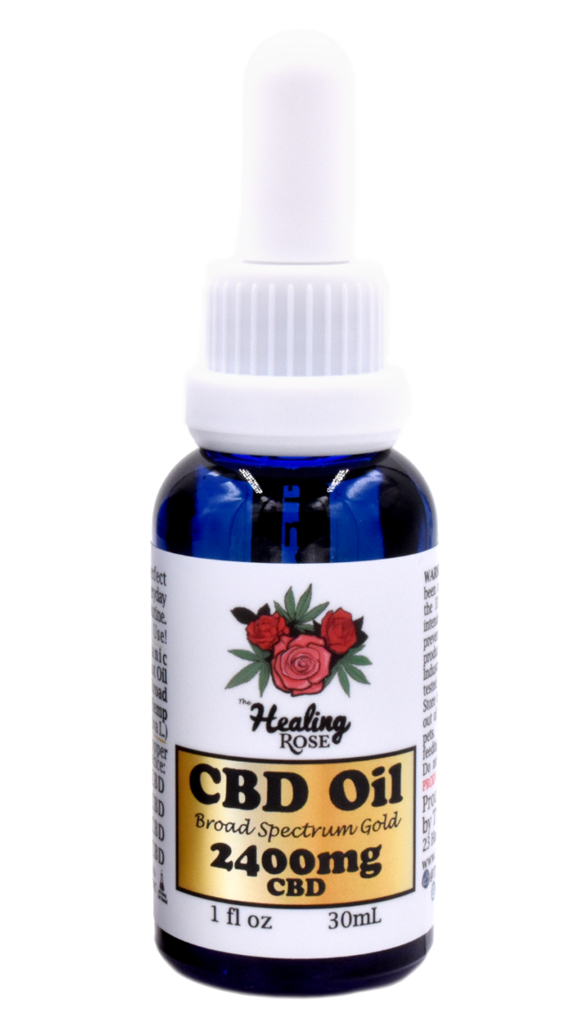 Photograph of product: The Healing Rose - Broad Spectrum CBD Oil (2400mg CBD) - Gold
