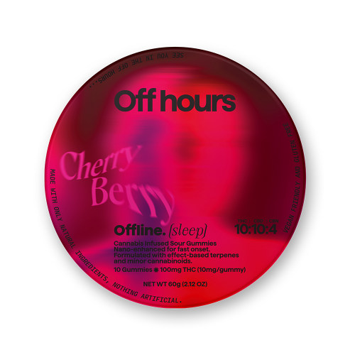Photograph of product: Off Hours | Cherry Berry "Offline" Gummy | TH-oui CBD CBN 100MG