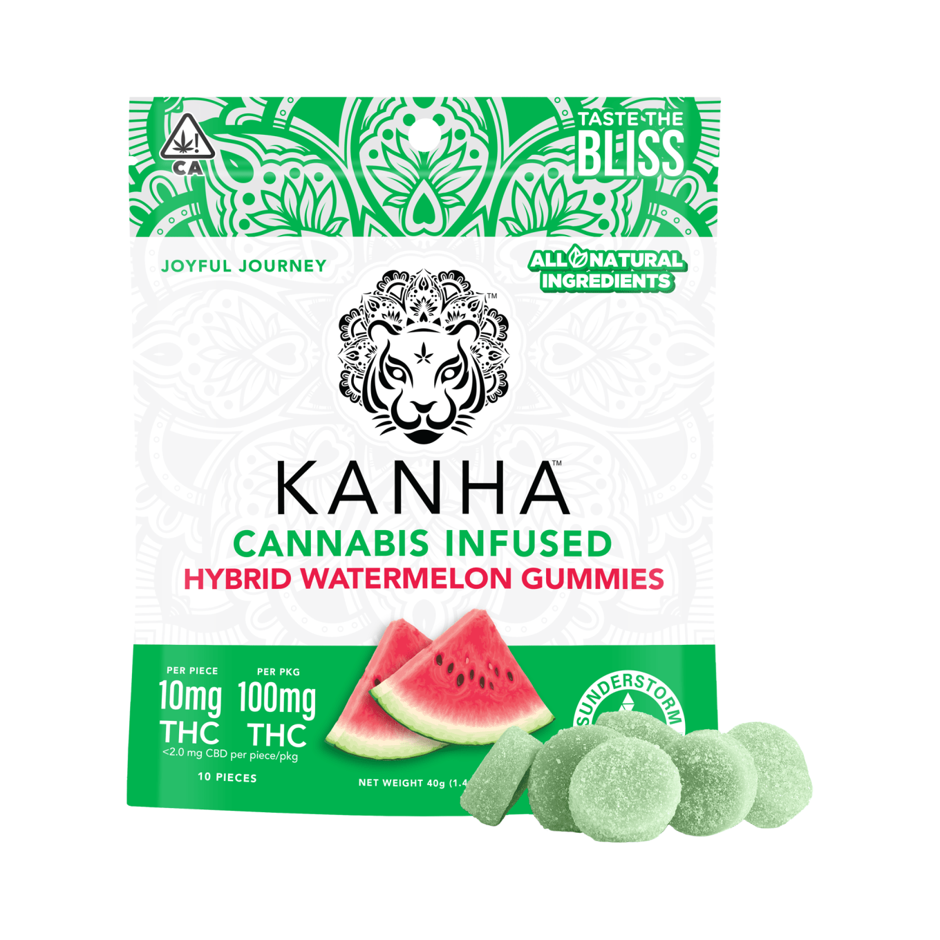 Photograph of product: Kanha - 100mg - 10ct Gummies - Watermelon