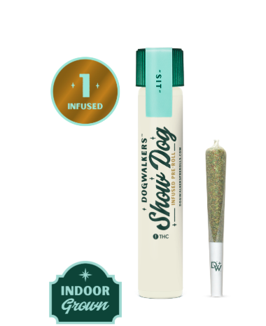 Photograph of product: Rise Dogwalkers Big Dog Sit Animal Face .75g Pre-Roll