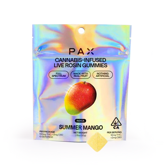 Photograph of product: Summer Mango | Live Rosin Gummies | 100mg