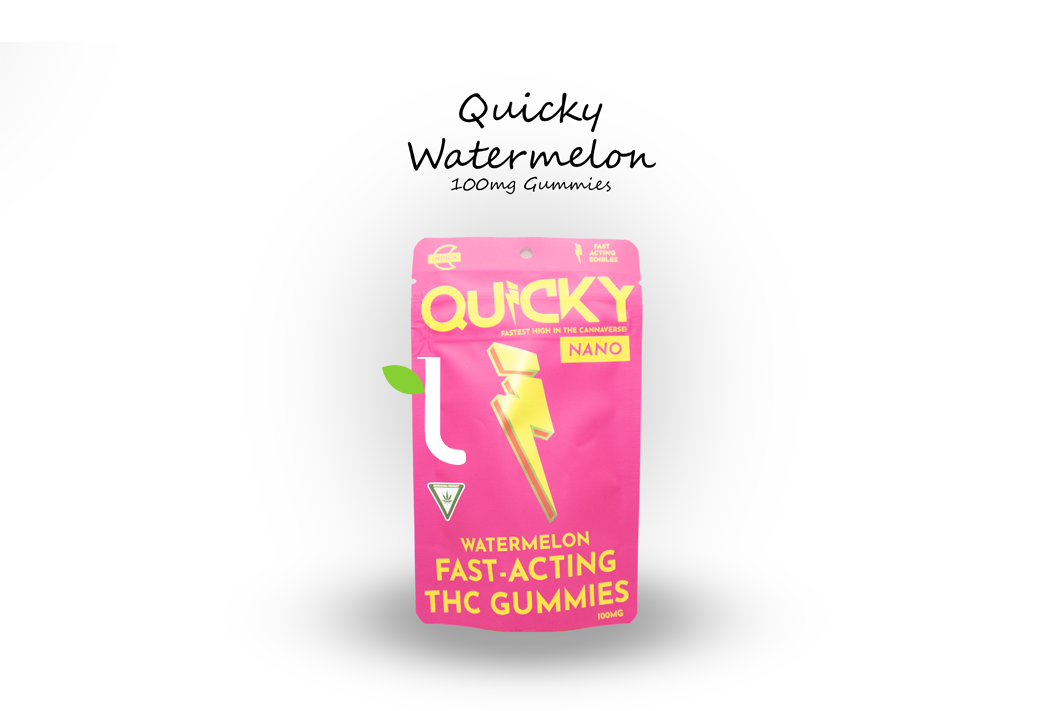 Photograph of product: Quicky | Watermelon | 100mg Fast Acting Gummies (Oui'd)