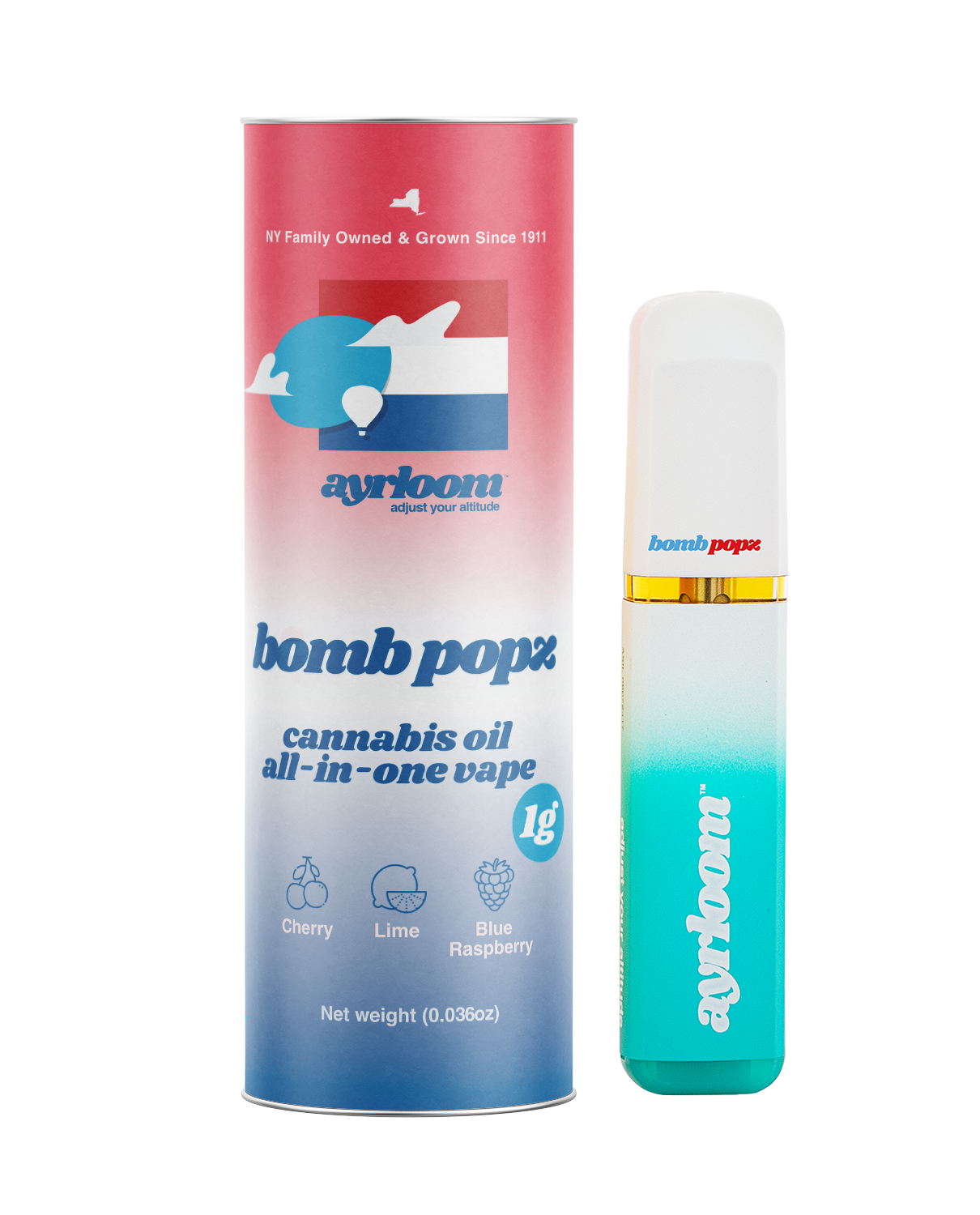 Photograph of product: Ayrloom - Bomb Popz - AIO Vape